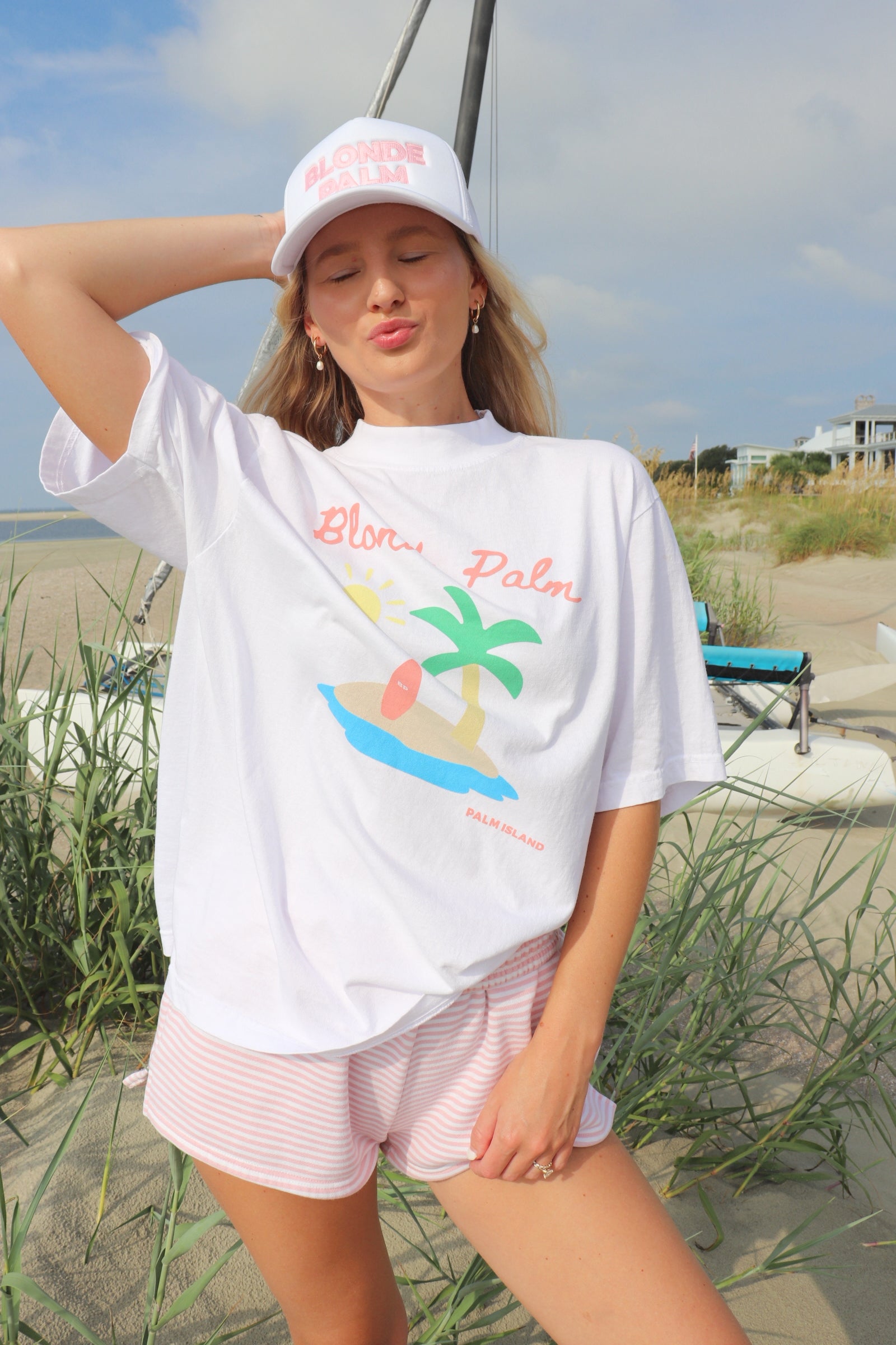 Womens beach graphic tee, coastal tshirt,