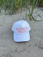 Womens beach hat, pink trucker hat, coastal trucker hat